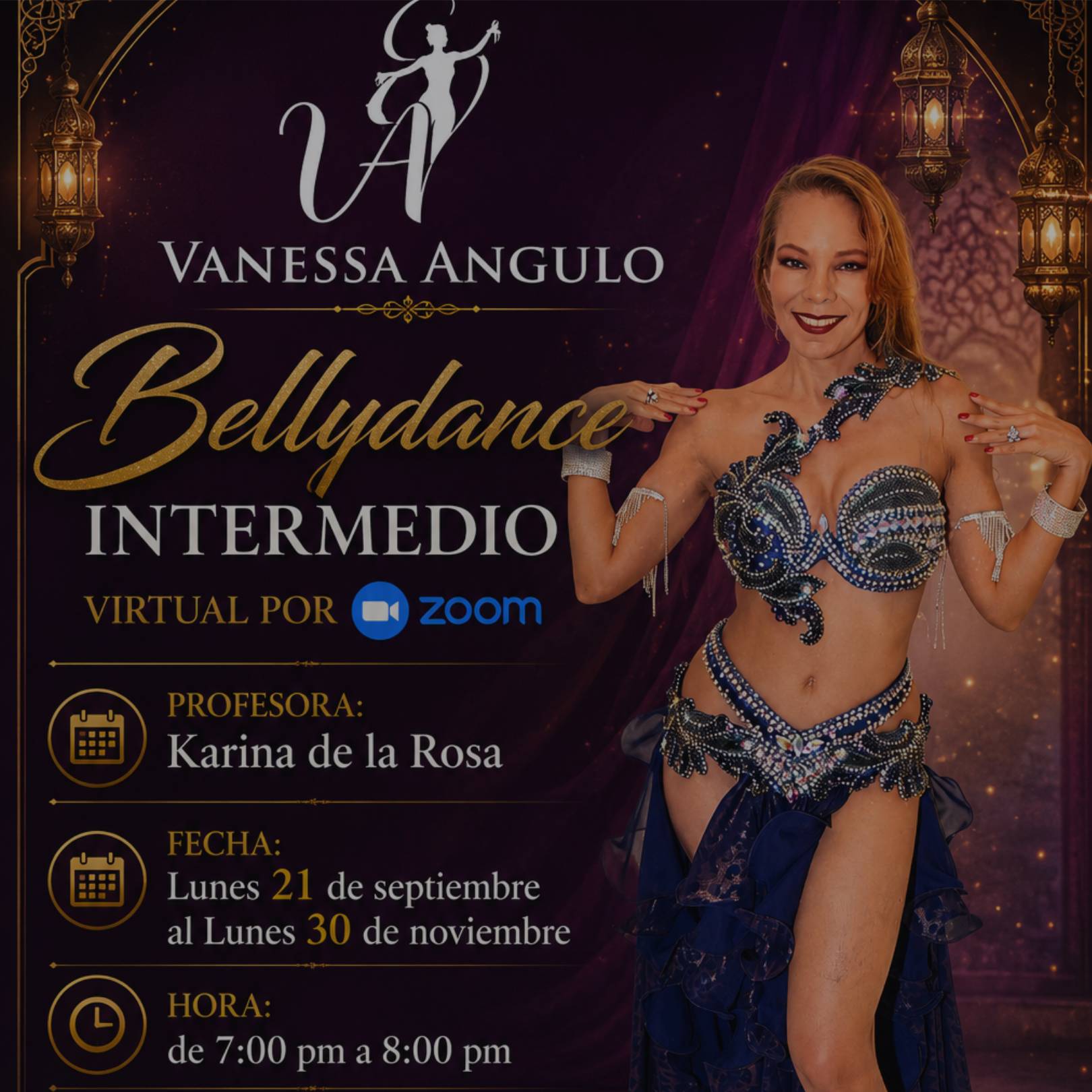 BELLYDANCE INTERMEDIO POR ZOOM SEPTIEMBRE A NOVIEMBRE 2026